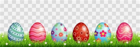 Ensemble d'oeufs de Pâques colorés isolés sur png | Vecteur Premium