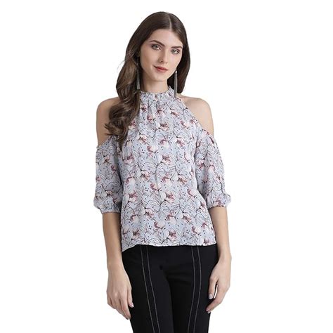 Zink London Women's Floral Printed Regular Top (Blue, Small) : Amazon ...
