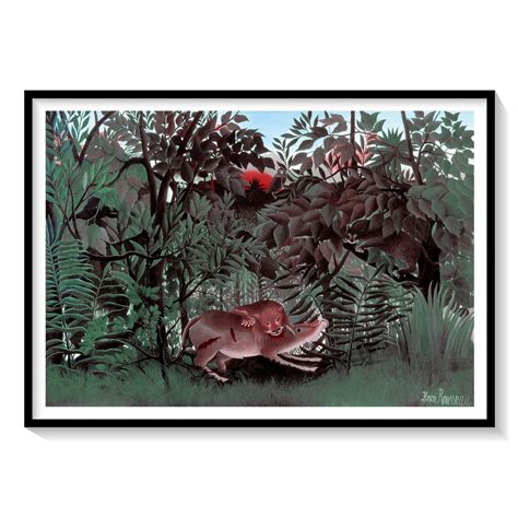 The Hungry Lion Painting & Wall Art Print by Henri Rousseau - Dessine Art