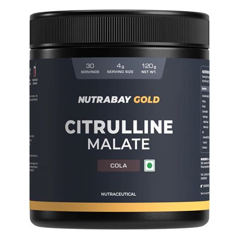 Nutrabay Gold Citrulline Malate 2:1 Supplement Powder 120g, Cola Flavor ...