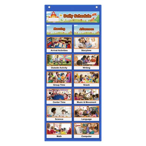 Buy Auchq Daily Schedule Pocket Chart, Visual Schedule for Kids with 23 ...