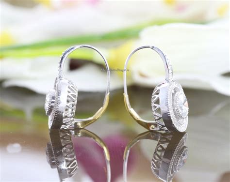 Buy Art Deco Antique Vintage Diamond Earrings Lever Back Drop & Online ...
