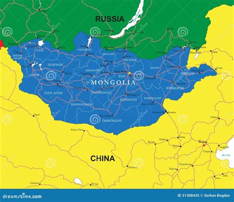 Map Of Mongolia Vector Illustration | CartoonDealer.com #9606134