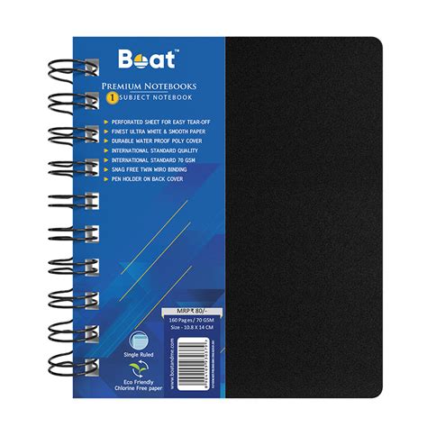 Premium Single Subject Wiro Notebook 70GSM (160 Pages) - Ban Labs Pvt Ltd