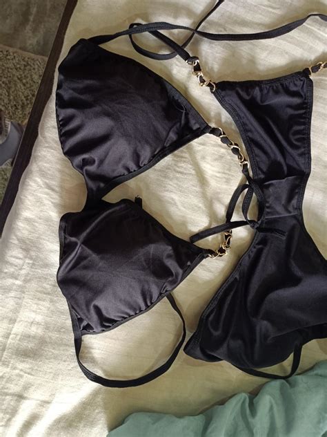 Buy Lola Dola Women Padded Polyamide Chained Bikini Bra Panty Lingerie ...