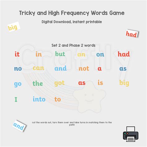 PRINTABLE Tricky Words and High Frequency Words Game - Craftly Ltd ...
