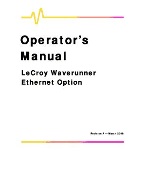 Fillable Online LeCroy WaveRunner Oscilloscope Ethernet Option Fax ...