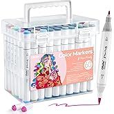 Ohuhu 60 Colors Alcohol Art Markers Set,Double Tipped Coloring Marker ...