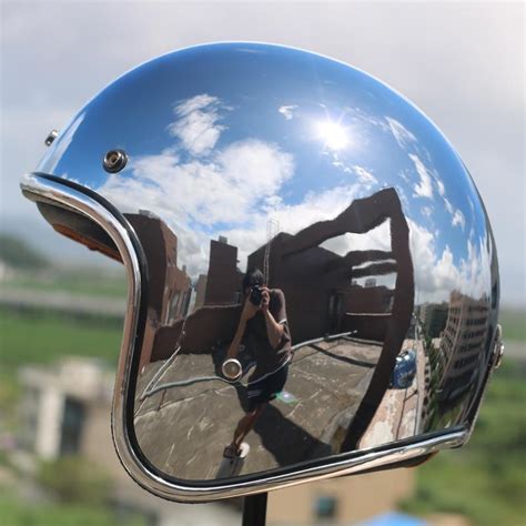 High Gloss Mirror Finish Silver Chrome Helmet for Bold Riders – PerfenQ