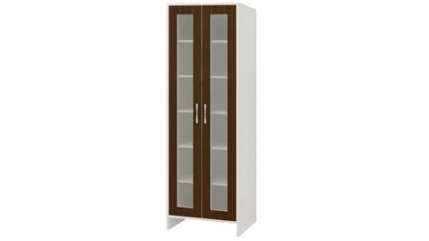 Adona Atlanta Tall Crockery-Cum-Bookshelf Cabinet with Toughened Glass ...