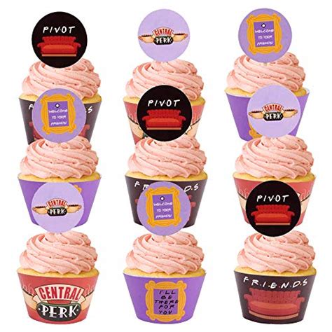 Buy 36PCS Friends TV Show Cupcake Toppers Wrappers, Friends Fans Theme ...