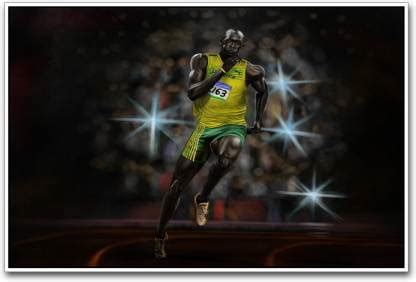 Wall Poster Usain Bolt Running marvelous Paper Print - Personalities ...
