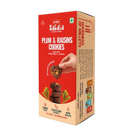 Millet Plum & Raisins Cookies - Healthy Millet Raisins Cookies