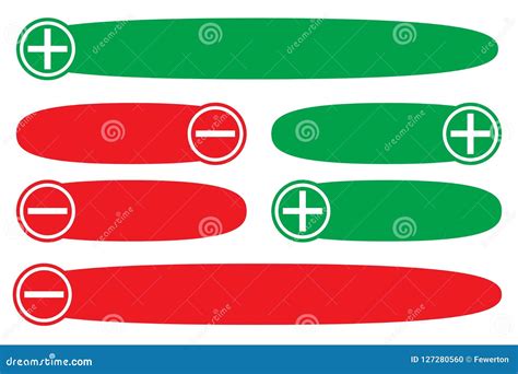 Positive Negative Plus Minus Assessment Red Green Empty for Text ...