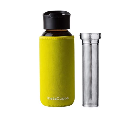 InstaCuppa Borosilicate Glass Water Bottle 1000 ML with Full Length ...