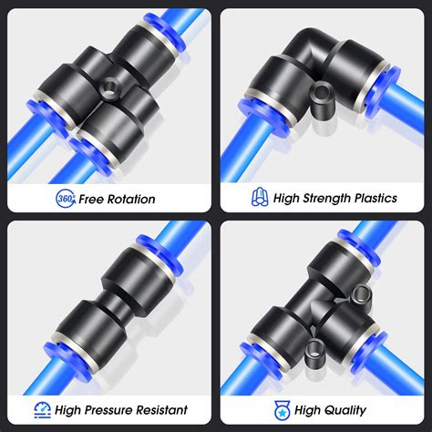 Buy TAILONZ PNEUMATIC 1/4 Inch od Push to Connect Fittings Pneumatic ...