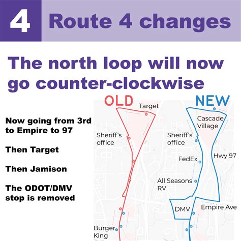 Route 4 Changes Take Effect August 7 - Cascades East Transit