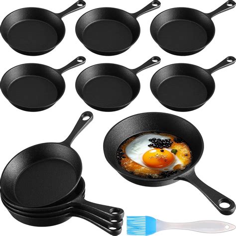 Amazon.com: Skylety 10 Sets 6. 3 Inches Mini Cast Iron Skillets Small ...