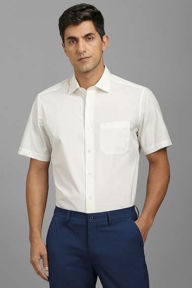 Buy Men White Solid Half Sleeves Formal Shirt Online - 39936212 | Louis ...