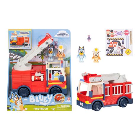 Bluey Fire Truck with Bluey Exclusive Firefighter Bingo and Bob Bilby ...