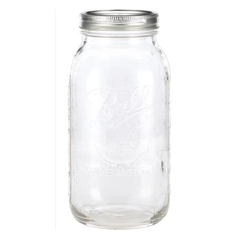 Ball Wide Mouth 64oz Half Gallon Mason Jars with Lids & Bands, 6 Count ...