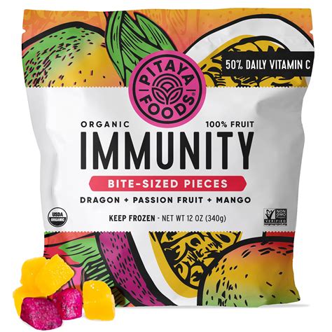 Pitaya Foods Organic Immunity Blend, Dragon Fruit, Passion Fruit, Mango ...