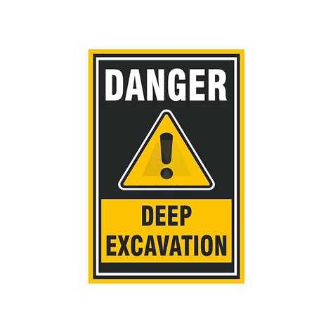 Anne Print Solutions® Danger deep excavation Stickers Labels Safety ...