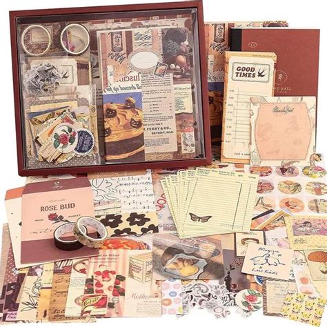 ZORIADA 346pc Vintage Aesthetic Scrapbook Kit with Antique Papers ...