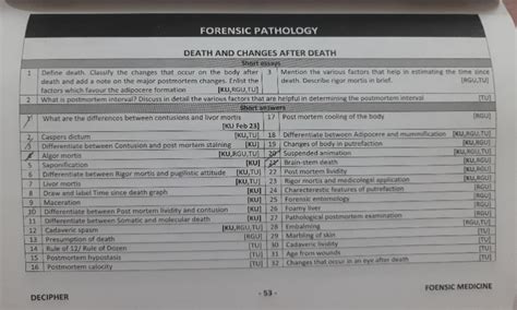 Forensic decipher - Bachelor of medicine and bachelor of surgery - Studocu