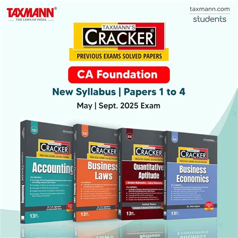 Buy Taxmann's CRACKER COMBO for CA Foundation | New Syllabus | May/Sept ...