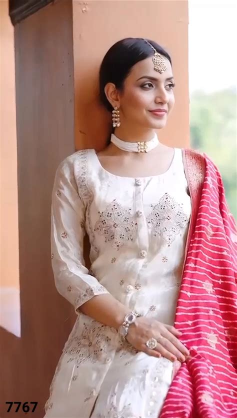 Cream Colour Plazo Set With Dupatta(LE-WPZS_7767) – Carron Clothing