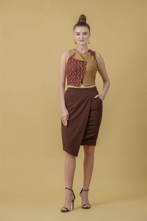 Brown Knee Length Women's Pencil Skirt – The Ambition Collective