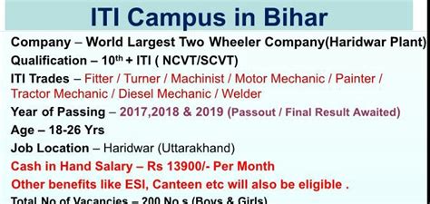 ITI Campus in Bihar - For World’s Largest 2-Wheeler Company for ...