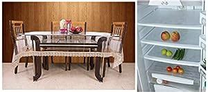 Buy Kuber Industries PVC 6 Seater Transparent Dining Table Cover - Gold ...