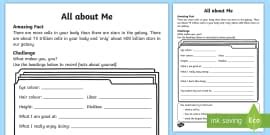 All About Me Worksheet | Primary Resources | Twinkl - Twinkl