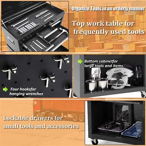 8-Drawer Big Rolling Tool Chest Organizers,Removable Tool Storage ...