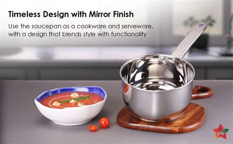 Buy Wonderchef Venice Stainless Steel Saucepan | 1.2Litre | Tri-ply ...