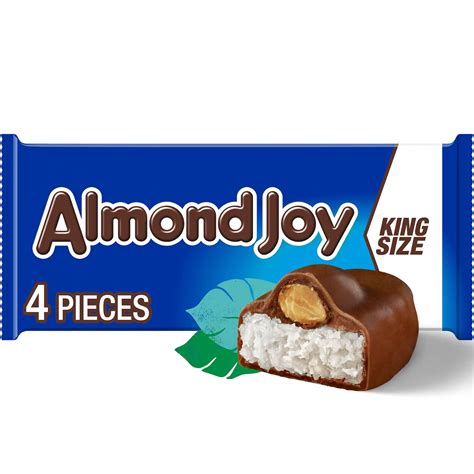 Almond Joy Coconut and Almond Chocolate King Size Candy Bars 3.22 oz 4 ...