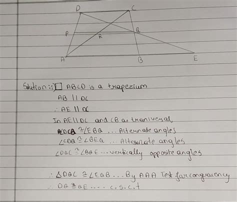 In the adjoining figure, ABCD is a trapezium inwhich AB || DC. P and Q ...