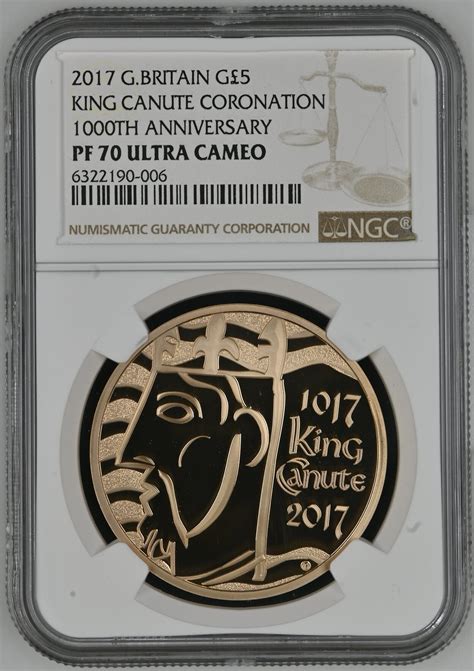 2017 Royal Mint King Canute Gold Proof Five Pounds