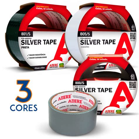 Fita Silver Tape Original 45mmx5m Reforçada Fixa forte Adere