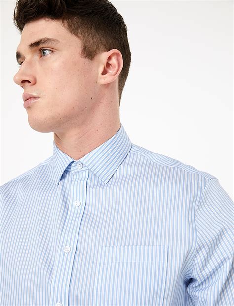 Buy Pure Cotton Regular Fit Striped Shirt at Marks & Spencer