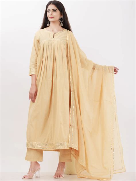 Parv Geeta Set Of Kurta Pants Kota Dupatta – InduBindu