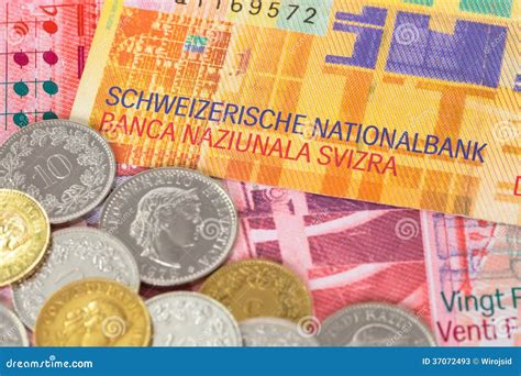Switzerland Money Swiss Franc Banknote And Coins Stock Photos - Image: 37072493