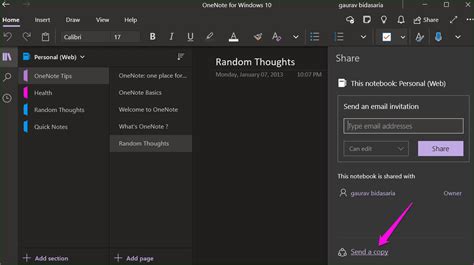 How to Share a Notebook in OneNote 的图像结果