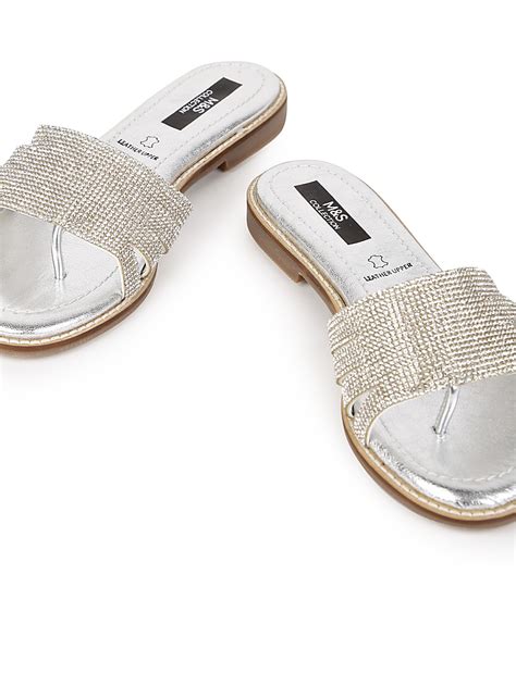 Buy Leather Embellished Standard Fit Flats at Marks & Spencer