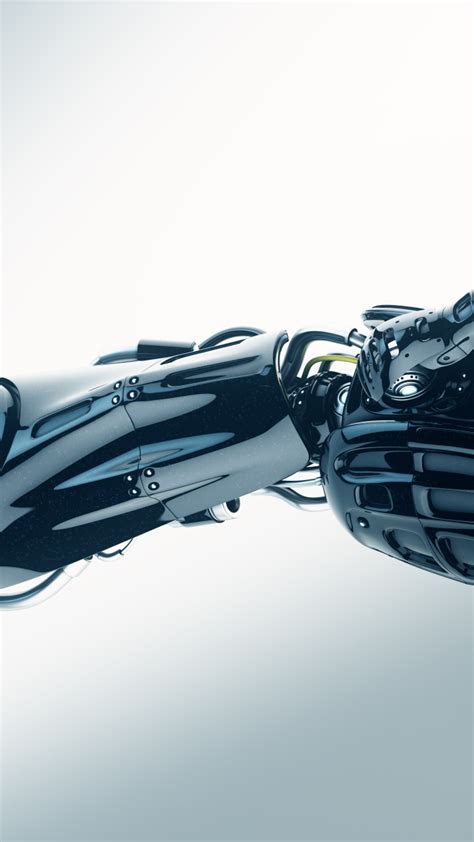 Download wallpaper metal, cyborg, arm, robotics, section rendering in ...