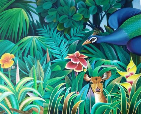 "Animals 1": Blue Violet Oil Painting by Murali Nagapuzha | ArtZolo.com