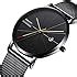 Buy NIBOSI Mens Analogue Quartz Watch Ultra Thin Wristwatch Mesh Strap ...