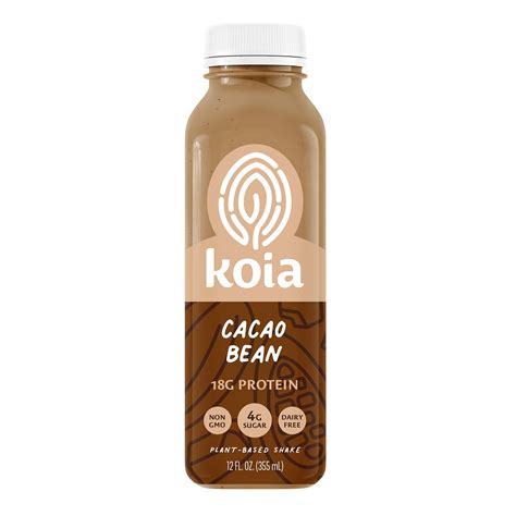 Koia Protein Nutritional Shake, Cacao Bean, 18g Plant Protein, Non ...
